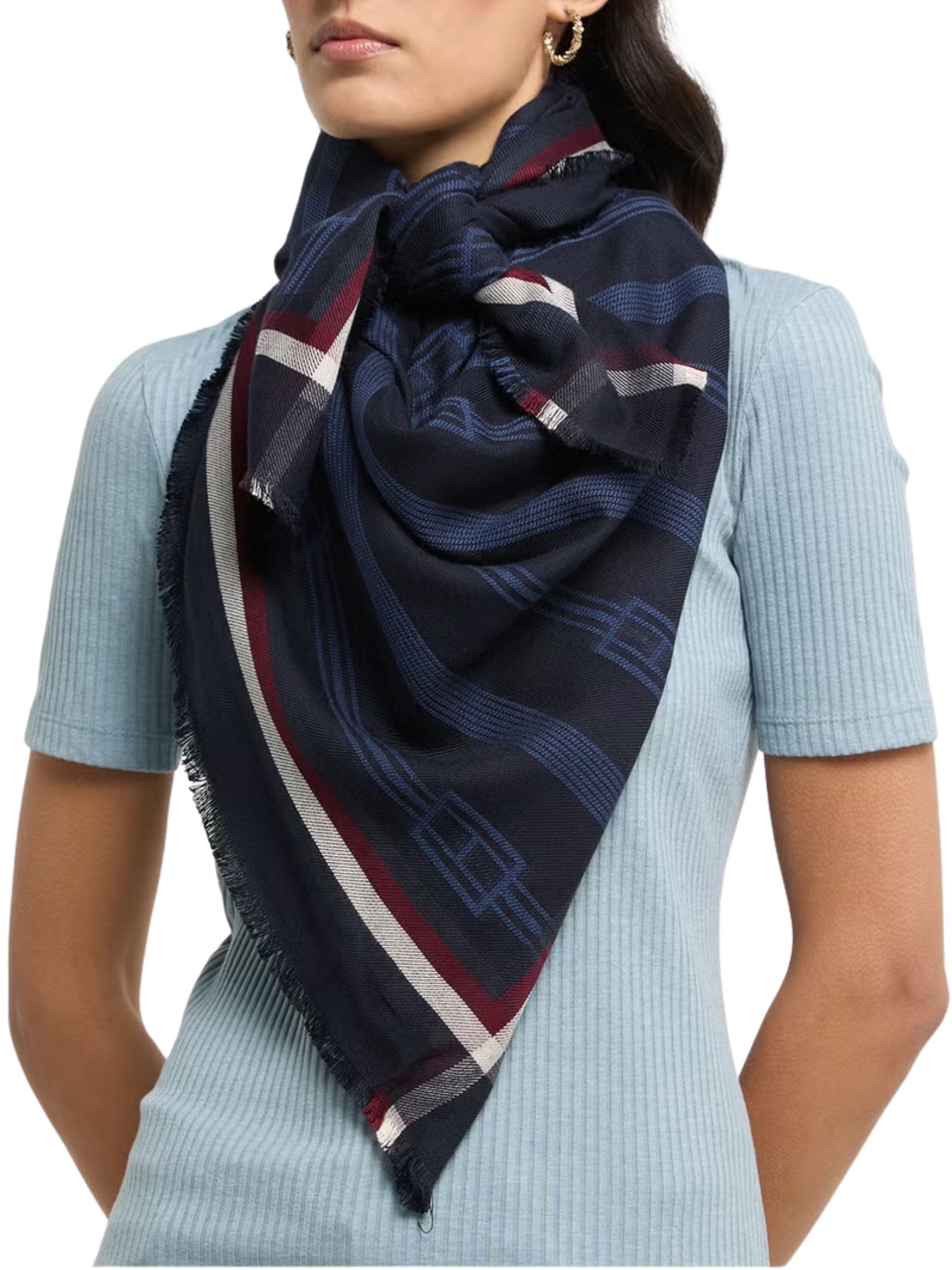 Foulard blu in viscosa Tommy Hilfiger AW0AW17351 DW6 Marynda - Main Image