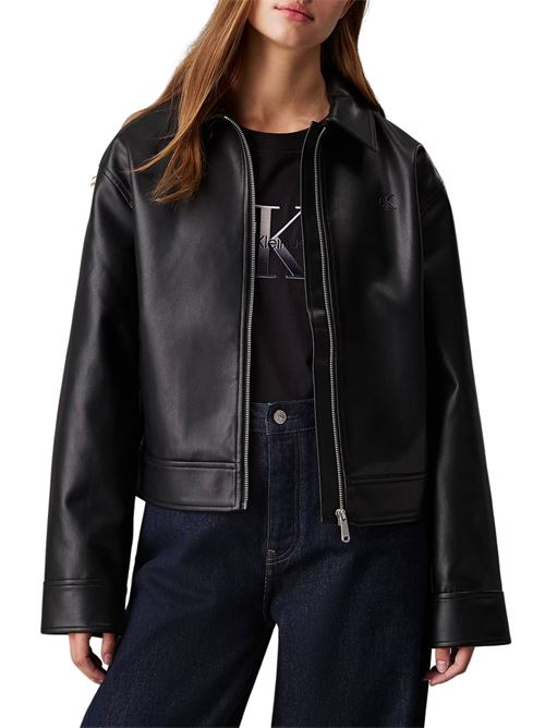 Giacca nera in ecopelle Calvin Klein Jeans | Capispalla | J20J224709BEH