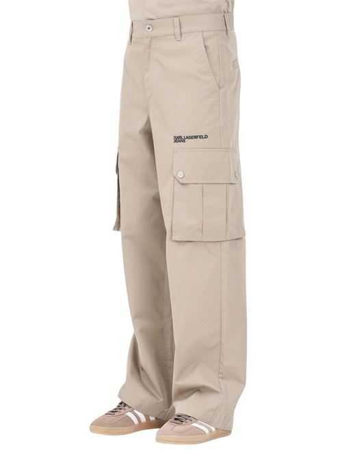 Pantalone cargo uomo tortora in tessuto tecnico Karl Lagerfeld jeans | Pantaloni | A1M100541JH