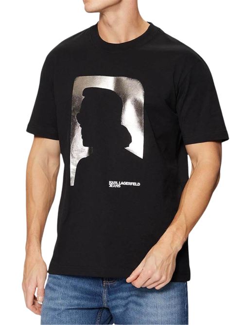 T-shirt uomo nera in cotone Karl Lagerfeld jeans | T-shirt | A1M17052999