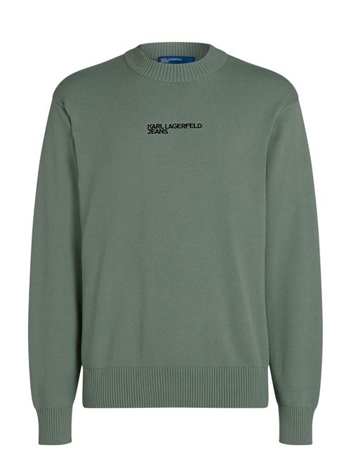 Maglioncino uomo azzurro petrolio in cotone Karl Lagerfeld jeans | Maglie | A1M180491MV