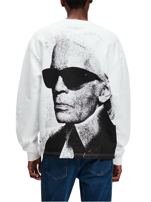 Felpa uomo bianca in cotone Karl Lagerfeld jeans | Maglie | A1M20070100