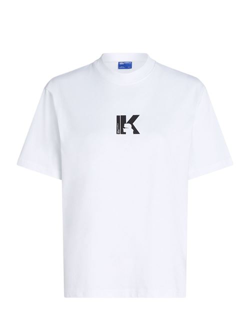 T-shirt bianca in cotone Karl Lagerfeld jeans | T-shirt | A1W17031100