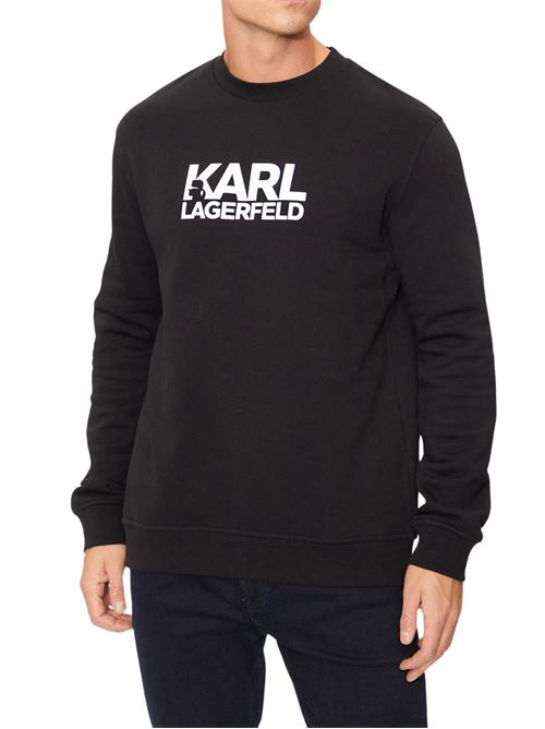 Felpa uomo nera in cotone Karl Lagerfeld | Felpe | 705091551917990