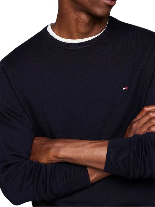 Maglioncino uomo blu in cotone Tommy Hilfiger | Maglie | MW0MW14748DW5
