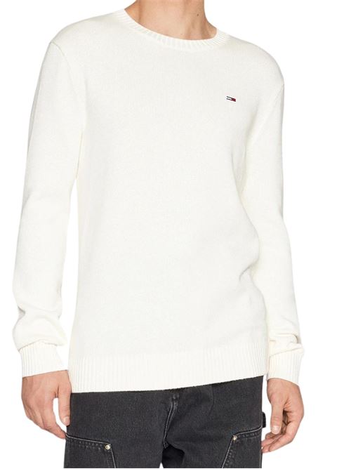 Maglioncino bianco in poliestere Tommy Jeans | Maglie | DM0DM18370YBH