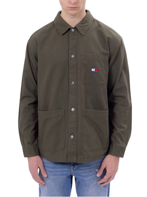 Camicia uomo verde in cotone Tommy Jeans | Camicie | DM0DM20236M12