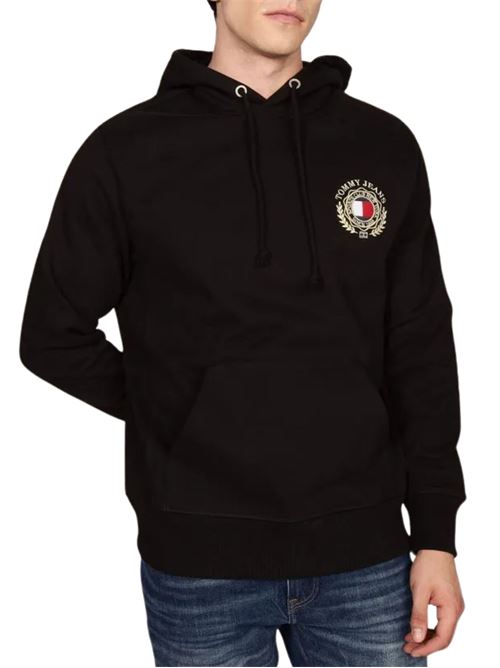 Felpa uomo nera in cotone Tommy Jeans | Felpe | DM0DM20259BDS