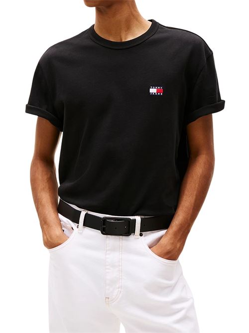 T-shirt uomo nera in cotone Tommy Jeans | T-shirt | DM0DM20322BDS