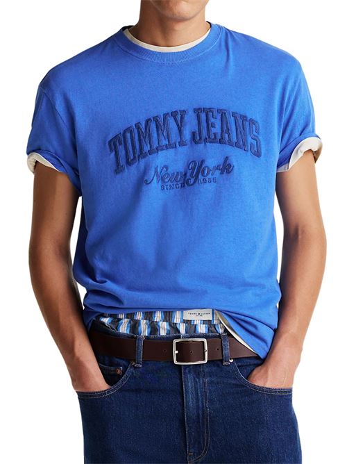 T-shirt uomo azzurra in cotone Tommy Jeans | T-shirt | DM0DM20356C6E