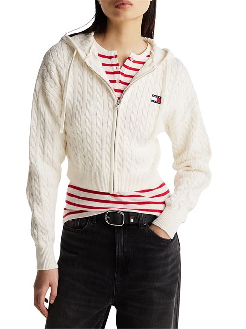 Cardigan bianco in cotone Tommy Jeans | Maglie | DW0DW19334YBH