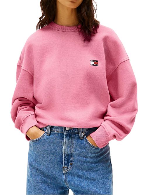 Felpa rosa in cotone Tommy Jeans | Felpe | DW0DW19408TVW