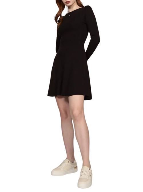 Abito nero in cotone e poliammide Tommy Jeans | Abiti | DW0DW19469BDS