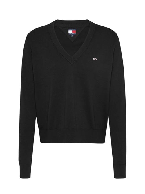 Maglioncino nero in cotone Tommy Jeans | Maglie | DW0DW19888BDS