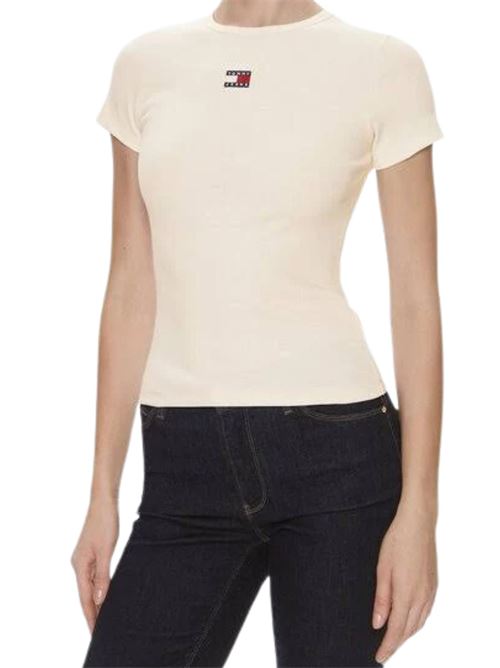 T-shirt donna ecru in cotone Tommy Jeans | T-shirt | DW0DW20463YBL