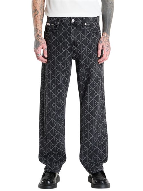 Jeans dritto stampa all-over Calvin Klein Jeans | Jeans | LV04RE772GYCL