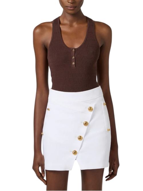 Canotta tricot con bottoni Elisabetta Franchi | Maglie | TK75B61E2644