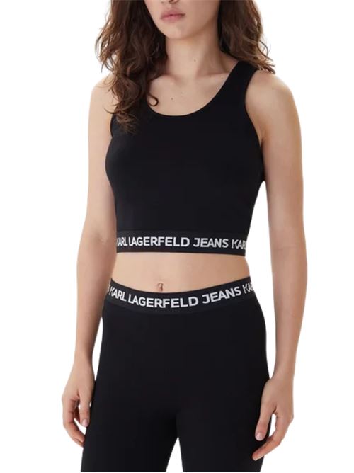 Top corto con logo Karl Lagerfeld jeans | T-shirt | B1W17048999