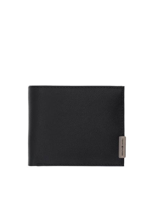 Portafoglio in pelle nera Tommy Hilfiger | Portafogli | AM0AM13962BDS