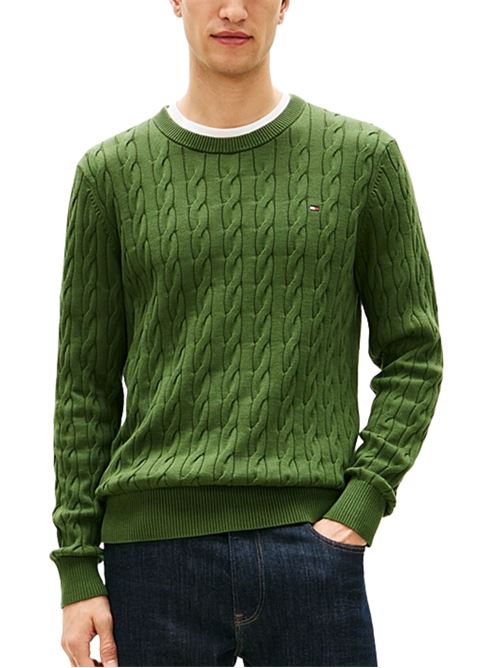 Pullover in maglia intrecciata con bandierina Tommy Hilfiger | Maglie | MW0MW33132L01