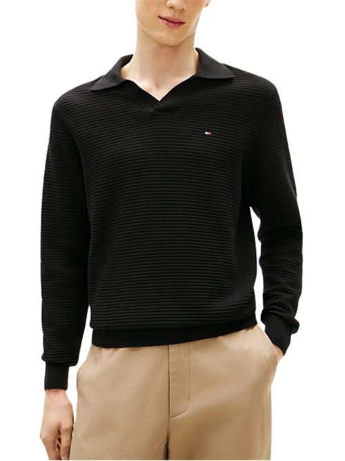 Pullover in maglia tramata con colletto polo Tommy Hilfiger | Maglie | MW0MW41644BDS