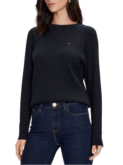 Maglioncino in cotone a trecce Tommy Hilfiger | Maglie | WW0WW41142DW5