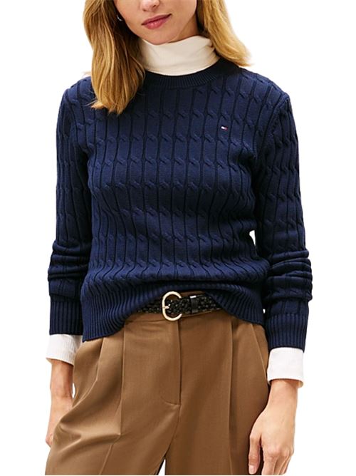 Pullover a righe in maglia intrecciata Tommy Hilfiger | Maglie | WW0WW47644C1G