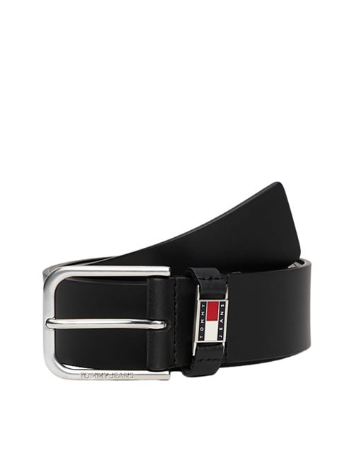 Cintura in pelle nera Tommy Jeans | Cinture | AM0AM13687BDS