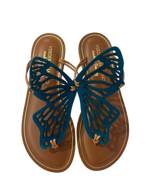 Infradito bluette in cuoio e pelle Angelo&Ugo | FARFALLABLU