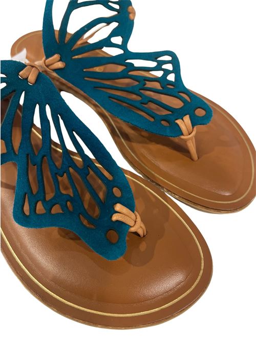 Infradito bluette in cuoio e pelle Angelo&Ugo | FARFALLABLU