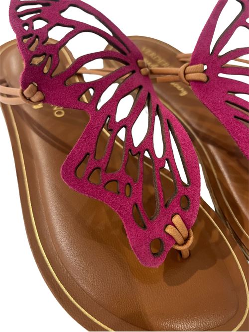 Infradito fucsia in cuoio e pelle Angelo&Ugo | FARFALLAFUXIA