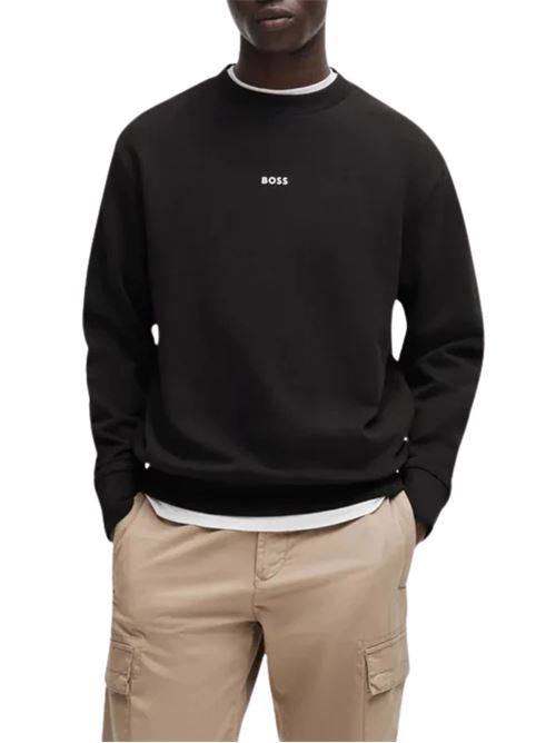 Felpa uomo nera in cotone Boss Orange | Felpe | 50514541001