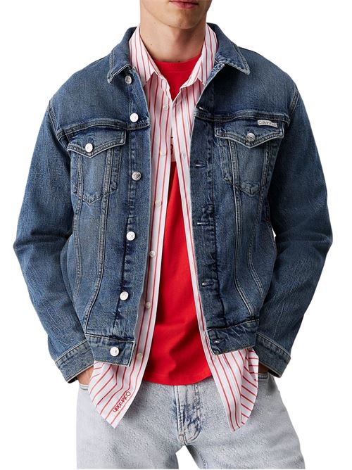 Giubbetto uomo in denim scuro Calvin Klein Jeans | Capispalla | J30J3275881BJ