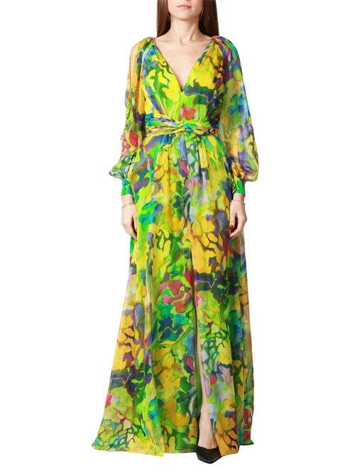 Abito verde in chiffon Carla Ruiz | Abiti | 5141238