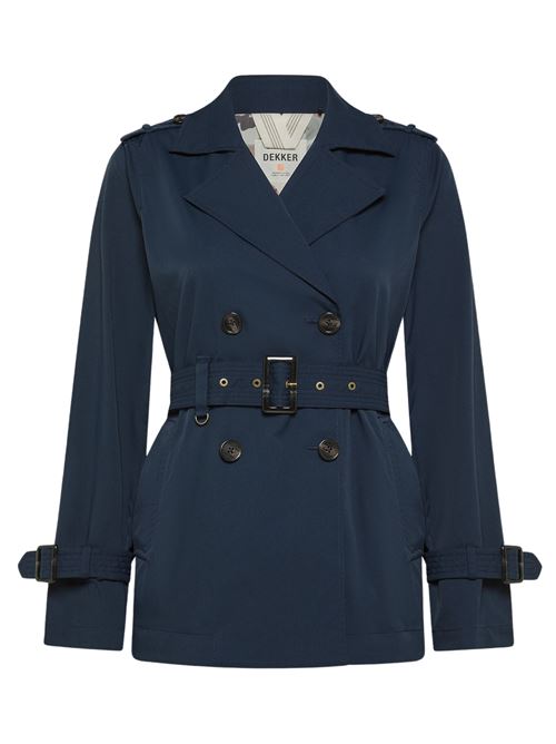 Trench corto per donna blu in poliestere Dekker | ANTEOUWR01215