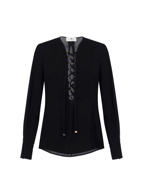 Camicia nera  in georgette Elisabetta Franchi | Camicie | CA00351E2110