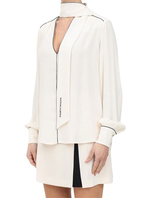 Camicia burro in georgette Elisabetta Franchi | Camicie | CA10451E2E84
