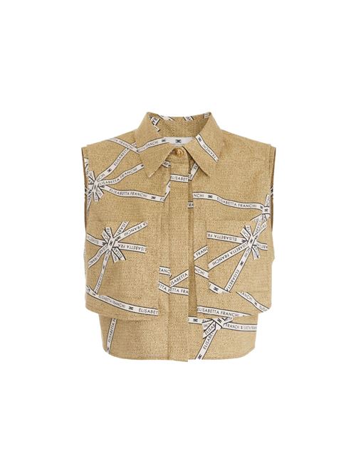 Camicia senape in cotone Elisabetta Franchi | Camicie | CA12552E2BE1