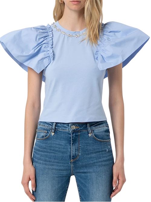 T-shirt azzurra in cotone Fracomina | T3030J401V5252