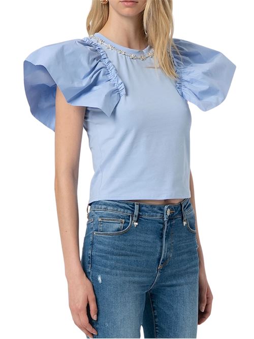 T-shirt azzurra in cotone Fracomina | T3030J401V5252