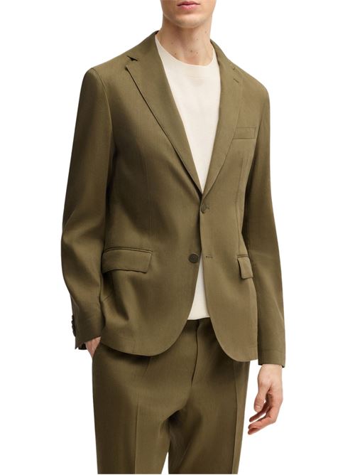Giacca uomo verde misto lino Hugo Boss | Giacche | 50540685302