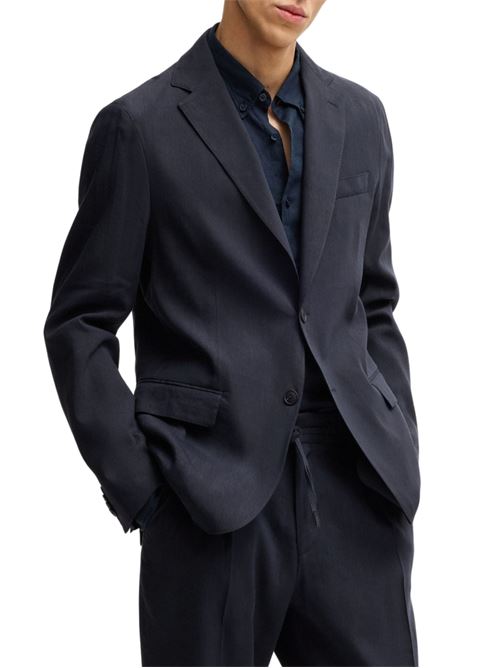 Giacca uomo blu misto lino Hugo Boss | Giacche | 50540686404
