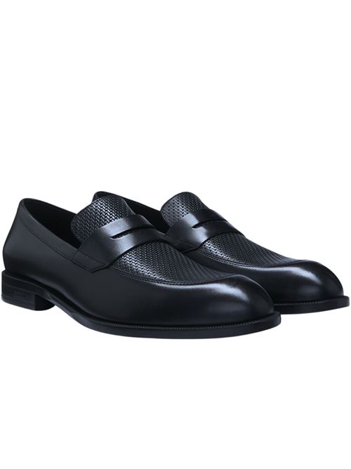 Mocassino uomo blu in pelle Hugo Boss Hugo Boss | Scarpe | 50541717401