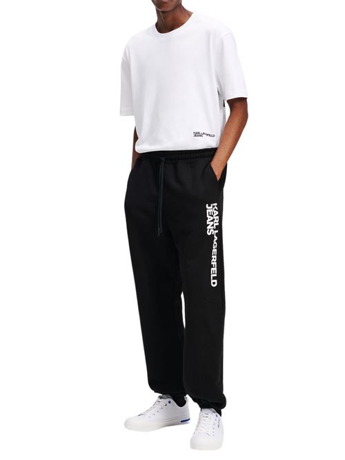 Pantalone tuta uomo nera in cotone Karl Lagerfeld jeans | Pantaloni | A1M10001999