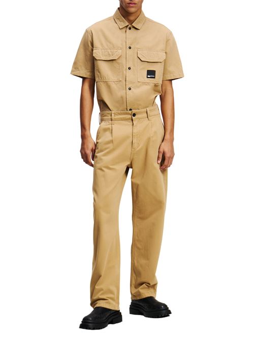 Pantalone uomo beige in cotone Karl Lagerfeld jeans | Pantaloni | A2M101201UP