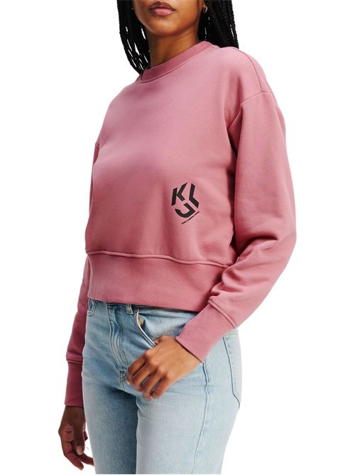 Felpa donna rosa in cotone Karl Lagerfeld jeans | Felpe | A2W200521OQ