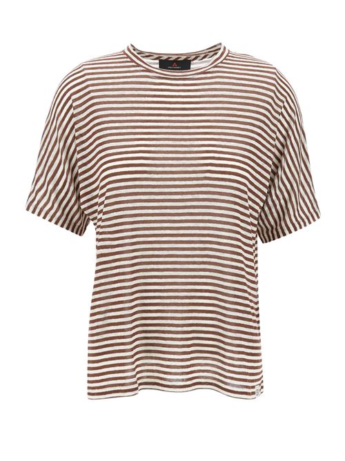 T-shirt donna marrone in misto lino Peuterey | COSTANTINELINRI004