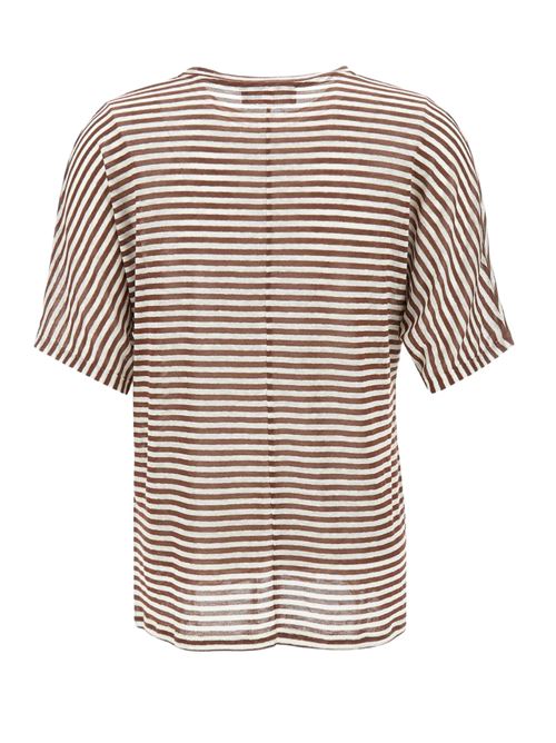 T-shirt donna marrone in misto lino Peuterey | COSTANTINELINRI004