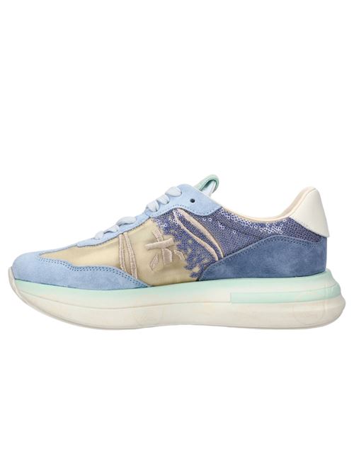 Sneaker donna celeste in pelle Premiata | CASSIE7471
