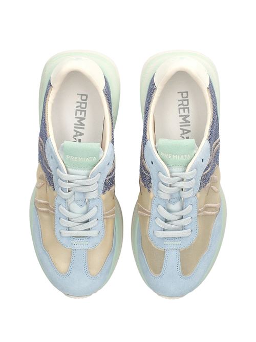 Sneaker donna celeste in pelle Premiata | CASSIE7471